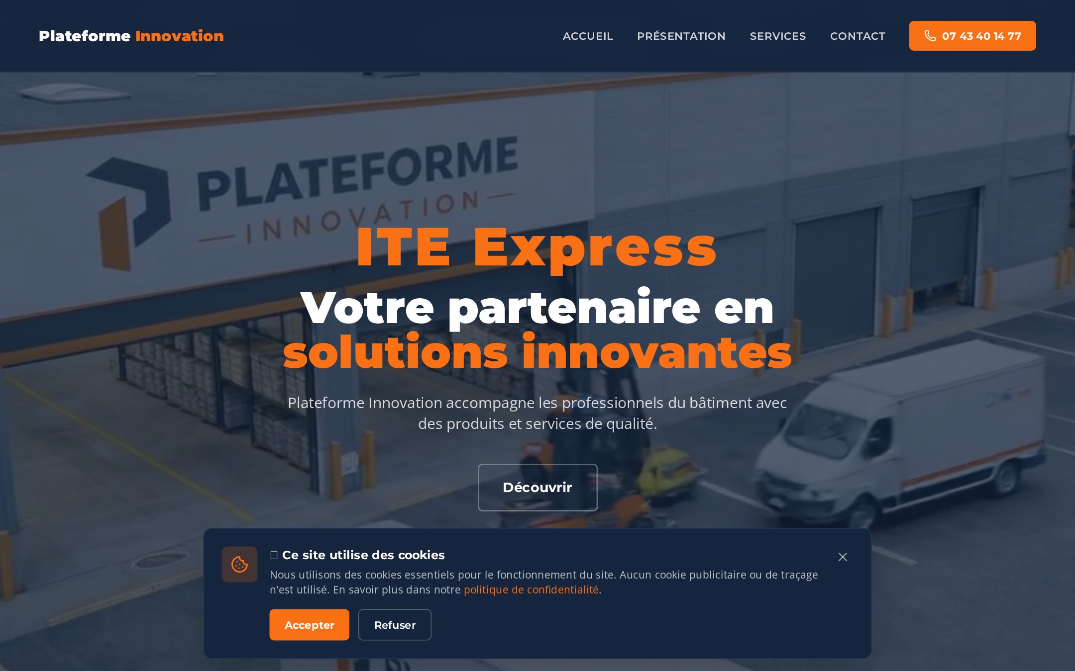 Site web Plateforme Innovation réalisé par Sameli Conseil